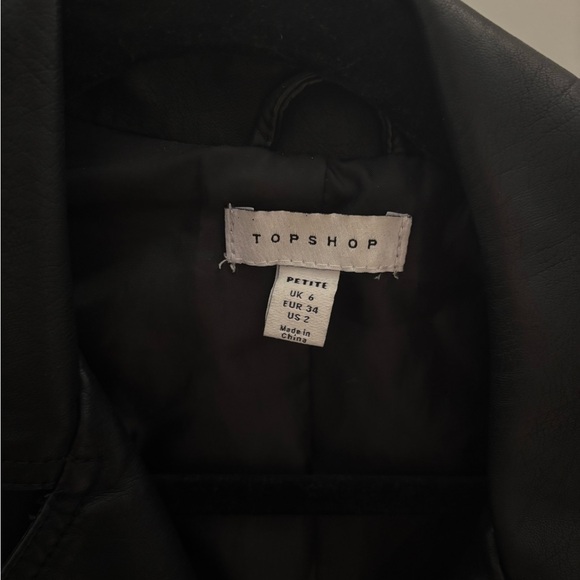 Topshop Black Leather Moto Jacket - Picture 3 of 5
